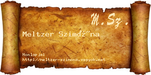 Meltzer Szimóna névjegykártya